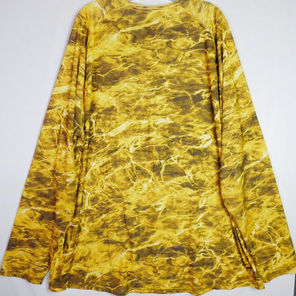 Mossy Oak Mens 3XL 54-56 Insect Repellent Fishing Shirt Yellow Long Sleeve Camo - Picture 8 of 13